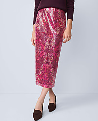 Sequin Paisley Column Midi Skirt carousel Product Image 2
