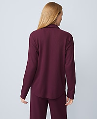 Waffle Button Down Lounge Top carousel Product Image 2