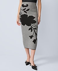 Herringbone Floral Jacquard Sweater Skirt carousel Product Image 2
