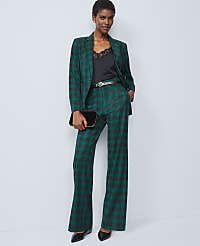 The Petite Straight Trouser in Plaid carousel Product Image 1