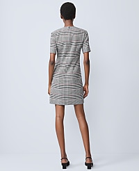 Plaid Button Pocket Shift Dress carousel Product Image 2