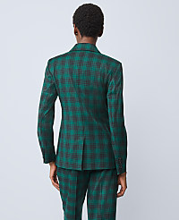 The Notched Single Button Blazer in Plaid carousel Product Image 2