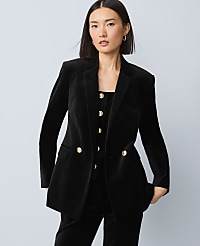 The Petite Crosby Blazer in Velvet carousel Product Image 2