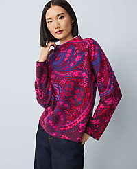 Paisley Jacquard Mock Neck Sweater carousel Product Image 1