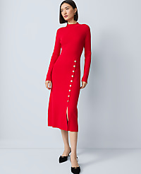 Ribbed Button Sweater Dress carousel Product Image 4