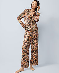 Satin Tie Front Pajama Set carousel Product Image 1