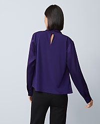 Mixed Media Cowl Neck Blouse carousel Product Image 2