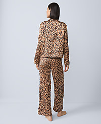 Satin Tie Front Pajama Set carousel Product Image 2