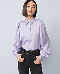Satin Blouson Sleeve Blouse carousel Product Image 1