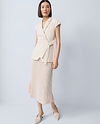 Crepe Blazer Wrap Midi Dress carousel Product Image 1