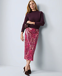 Sequin Paisley Column Midi Skirt carousel Product Image 1