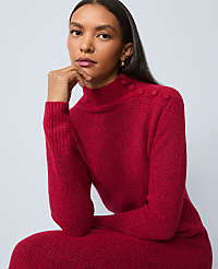 Petite Weekend Ribbed Button Sweater Dress carousel Product Image 3