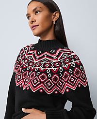 Weekend Fair Isle Mock Neck Sweater carousel Product Image 4