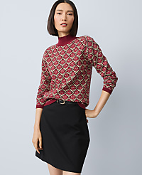 Petite Essential Jacquard Turtleneck Sweater carousel Product Image 1
