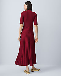 Mock Neck Pleated Sweater Dress carousel Product Image 2