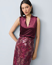 Velvet Sleeveless V-Neck Top carousel Product Image 1
