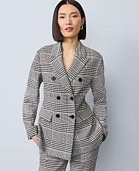 The Fitted Long Blazer in Plaid carousel Product Image 2