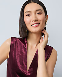 Velvet Sleeveless V-Neck Top carousel Product Image 3