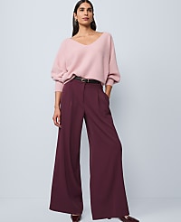 The Petite Pleated Wide-Leg Pant in Bi-Stretch carousel Product Image 2