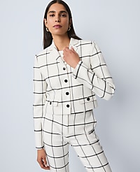 The Military Blazer Jacket in Windowpane carousel Product Image 1