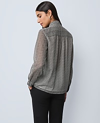 Herringbone Bow Blouse carousel Product Image 2
