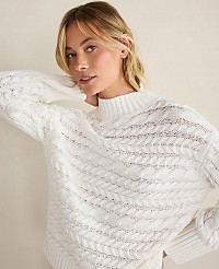 Haven Well Within Organic Cotton Horizontal Cable Funnel Neck Sweater carousel Product Image 2
