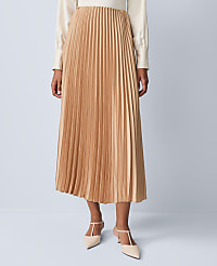Petite Satin Pleated Midi Skirt carousel Product Image 2