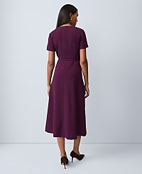 Belted Crew Neck Midi Dress carousel Product Image 2