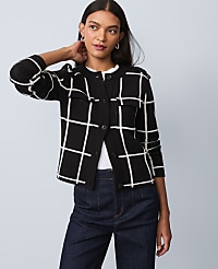 Petite Windowpane Utility Sweater Jacket carousel Product Image 3