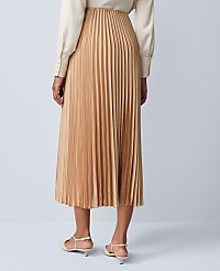 Petite Satin Pleated Midi Skirt carousel Product Image 3