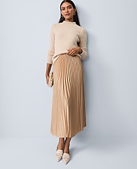 Satin Pleated Midi Skirt carousel Product Image 4