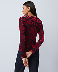 Floral Velvet Crew Neck Top carousel Product Image 2