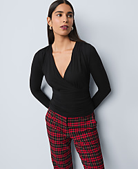 Gathered V-Neck Top carousel Product Image 1