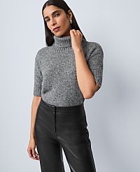 Turtleneck Elbow Sleeve Sweater Tee carousel Product Image 1