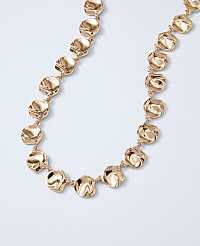 Hammered Metal Disc Necklace carousel Product Image 2