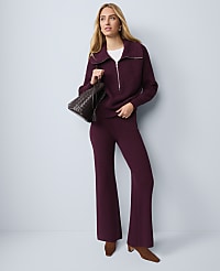 Petite Weekend Collection Waffle Sweater Pant carousel Product Image 1