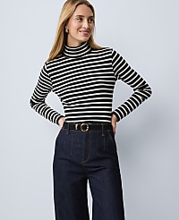 Weekend Striped Turtleneck Top carousel Product Image 1
