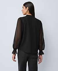 Ruffle Button Down Shirt carousel Product Image 2