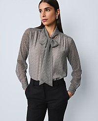 Herringbone Bow Blouse carousel Product Image 1
