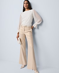 Mixed Media Pleated Sleeve Top carousel Product Image 3
