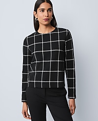Windowpane Knit Top carousel Product Image 1