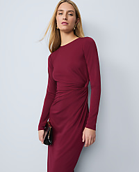 Petite Crew Neck Twist Sheath Dress carousel Product Image 1