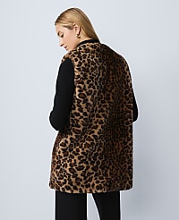 Weekend Faux Fur Animal Print Vest carousel Product Image 2