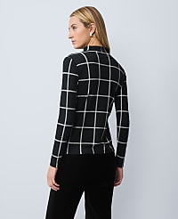 Windowpane Mock Neck Top carousel Product Image 2