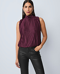 Mock Neck Bubble Hem Top carousel Product Image 1