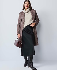 Herringbone Double Breasted Long Coat carousel Product Image 3