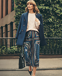 Chain Link Satin Wrap Midi Skirt carousel Product Image 1