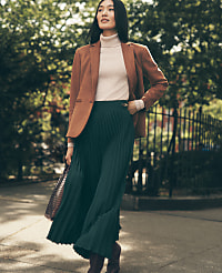 Horsebit Pleated Midi Skirt carousel Product Image 1