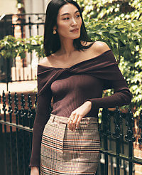 Twisted Off-The-Shoulder Sweater carousel Product Image 1