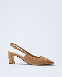 Cap Toe Suede Slingback Pumps carousel Product Image 1